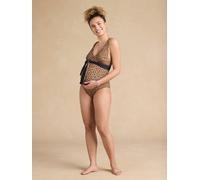 Maillot de bain de grossesse et allaitement réversible léopard beige 46