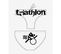 Maillot de bain de natation Turbo Triathlon Basic blanc noir - XL