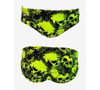 Maillot de bain de waterpolo Turbo Skull Punk noir jaune - L