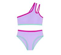 Maillot de Bain Deux pièces asymétrique avec Coussinets de Poitrine pour Filles (7-16 Ans), Coloris Bikini.#05