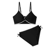Maillot de Bain Deux pièces Bikini à col en V et Cordon de Serrage pour Filles, avec Coussinets de Poitrine.#05