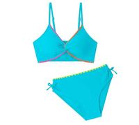 Maillot de Bain Deux pièces Bikini à col en V et Cordon serré pour Filles avec Coussinets rembourrés idéal pour nage Plage et Sources Chaudes Tenue Estivale décontractée pour (Sky Blue, 9-10 Years)