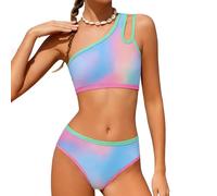 Maillot de Bain Deux Pièces Fille Eté Shorty Crop Top Short Bas de Maillot Bikini Ensemble Sport Plage 5-16 Ans