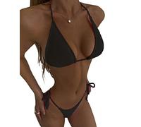Maillot de Bain Deux pièces pour Femme Haut de Bikini Bandeau Push up et String à Cordon de Serrage Ensemble Maillot de Bain Mode Plage Maillot de Bain Ventre Chemin Maillot de Bain 2 pièces