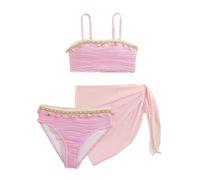 Maillot de Bain Deux pièces pour Filles, Haut Tankini et Short de Bain Unis pour Adolescentes et Jeunes Filles#Y