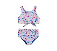Maillot de bain deux pièces réversible imprimé dessin animé, bleu, 3-4 ans