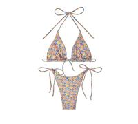Maillot de Bain Deux pièces Sexy à Bretelles Fines for Femme avec Lien latéral pour Femmes(XL)