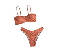 Maillot de Bain Deux pièces Tankini Deux pièces, Bikini Triangle à imprimé Floral avec Liens sur Les côtés, idéal pour la Plage en été.#211