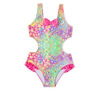 Maillot De Bain Enfant Fille 1 Piece 5-14 Ans Léopard Bowknot Maillot De Bain Ado Fille Une Pièce à Volants Pas Cher Vacances Plage Natation Piscine Sport Monokini (Rose, 5-6 Ans)