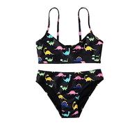 Maillot De Bain Enfant Fille Bikini - Enfant en Bas Âge Fille 2 Pièces Maillot De Bain Sport Dinosaures Imprime Taille Haute Bikini Ensemble Maillots De Bain Maillot De Bain (Yellow 5-6 Years)