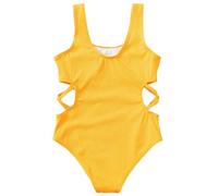 Maillot de Bain Enfant Fille Intégrale Une Piece Swimsuit Creux Sportif à Séchage Rapide Pas Cher Confortable Natation Piscine Sport Plage Costume de Bain et Plage (Yellow, 11-12 Years)