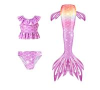 Maillot De Bain Enfant Fille - Joli Maillot de Bain d'été Cosplay Party Fille Manches Longues 3 Pièces Deguisement Océan Piscine Natation Plage Costume de Bain de Plage