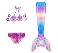 Maillot De Bain Enfant Fille - Joli Maillot de Bain d'été Cosplay Party Fille Manches Longues 3 Pièces Deguisement Océan Piscine Natation Plage Costume de Bain de Plage