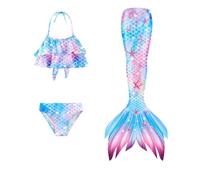 Maillot De Bain Enfant Fille - Joli Maillot de Bain d'été Cosplay Party Fille Manches Longues 3 Pièces Deguisement Océan Piscine Natation Plage Costume de Bain de Plage
