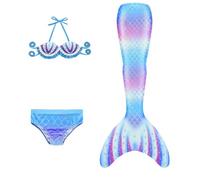 Maillot De Bain Enfant Fille Joli Maillot de Bain d'été Cosplay Party Fille Manches Longues 3 Pièces Deguisement Océan Piscine Natation Plage Costume de Bain de Plage