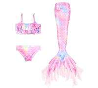 Maillot De Bain Enfant Fille Joli Maillot de Bain d'été Cosplay Party Fille Manches Longues 3 Pièces Deguisement Océan Piscine Natation Plage Costume de Bain de Plage