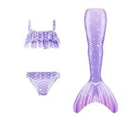 Maillot De Bain Enfant Fille - Joli Maillot de Bain d'été Cosplay Party Fille Manches Longues 3 Pièces Deguisement Océan Piscine Natation Plage Costume de Bain de Plage