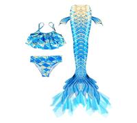 Maillot De Bain Enfant Fille Joli Maillot de Bain d'été Cosplay Party Fille Manches Longues 3 Pièces Deguisement Océan Piscine Natation Plage Costume de Bain de Plage
