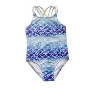 Maillot de Bain Enfant Fille, Maillot de Bain Une Pièce Fille Nouveau Modèle Écailles Dorées Confection Enfant Nage Plage Piscine