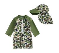 Maillot De Bain Enfant Garcon 5 Ans,Maillot De Bain GarçOn UPF 50+ avec T-Shirt Anti-UV à Manches Longues Short De Bain Et Chapeau Inclus IdéAl pour La Plage Et La Piscine