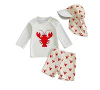 Maillot De Bain Enfant Garcon,Maillot De Bain GarçOn 3 PièCes : T-Shirt Anti-UV Short De Bain Chapeau Imprimé Dessin Animé Tenue De Plage