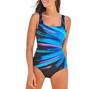 Maillot De Bain Femme 1 Pièce Style Shorty Gainant Ventre Plat avec Coques Amovibles Sexy Elégant Amincissante Push Up Monokini pour Entraînement Surf Sources Thermales Et Fêtes À La Piscine Bleu S