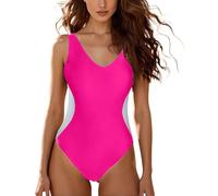 Maillot de Bain Femme 1 Pieces Col en V Monokini Push-up Dame élégant Surf Piscine Plage Cache-Maillots Et Sarongs Femme S-2XL