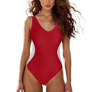 Maillot de Bain Femme 1 Pieces Col en V Monokini Push-up Dame élégant Surf Piscine Plage Cache-Maillots Et Sarongs Femme S-2XL