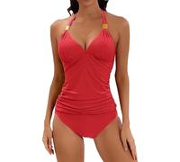 Maillot De Bain Femme 1 Pieces Gainant 2026 Ete Chic Et Elegant Col V Push Up Ventre Plat Rembourré Grande Taille Maillots Une PièCe Sexy Vintage Halter Plage Beachwear Sport Ensemble Vetement