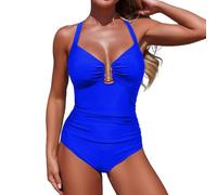 Maillot De Bain Femme 1 Pieces Grande Taille,Maillot De Bain Amincissant avec Ceinture Gainante Et éChancré