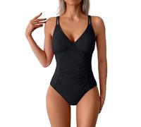 Maillot De Bain Femme 1 PièCes- Maillot De Bain Ventre Plat Femme Sexy-Maillots Une PièCe Col en V Push Up Swimwear Monokinis Casual Grande Taille Dos Nu éLéGant De Plage Swimsuit
