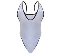 Maillot de Bain Femme 1 Pieces Noir Vintage sous-Vêtements Sexy pour Femmes Pièce de Sport Maillot Bain Bikini Trois Points Sangle col en V Pyjama Jupe Femme Maillots (White,S)