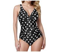Maillot de Bain Femme 1 Pièces Sexy Push up Col en V Maillots Monokini Une Pièce Ventre Plat Gainant Taille Haute Bretelles Swimsuit Grande Taille Chic Slim Swimwear 2025 Été