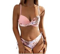 Maillot de bain femme 2 pièces bikini push-up à armatures motif tropical taille L L