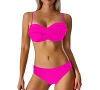 Maillot de Bain Femme 2 Pieces Bikini Sexy Push Up Maillots Deux Pièces Taille Haute Maillots de Bain Ventre Plat Tankini Rembourré Swimwear Beachwear maillot de bain amincissant femme