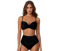 Maillot de Bain Femme 2 Pieces Bikini Sexy Push Up Maillots Deux Pièces Taille Haute Maillots de Bain Ventre Plat Tankini Rembourré Swimwear Beachwear Maillot de Bain Amincissant Femme
