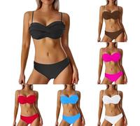 Maillot de Bain Femme 2 Pieces Bikini Sexy Push Up Maillots Deux Pièces Taille Haute Maillots de Bain Ventre Plat Tankini Rembourré Swimwear Beachwear maillot de bain amincissant femme