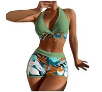 Maillot De Bain Femme 2 Pieces Maillot De Bain Femme Ronde Amincissant Maillot De Bai Femme Mayo De Bain Ado Fille Maillot De Bain Push Up Rembourré Petite Poitrine (Vert, S)