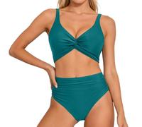 Maillot De Bain Femme 2 Pieces Mayo Short Ensembles Maillots Deux Pièces Ruched Beachwear Swimwear Plage Transbronzant Tankinis Bikini Sexy Gainant Ventre Plat Shorty