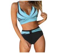 Maillot De Bain Femme 2 Pieces Shorty Gainant Ventre Plat Deux Pièces Tankini Bas Menstruel Sexy Bikini Taille Haute Haut Maillots Short Push Up Hauts String Spaghetti Réglables Classique Swimwear