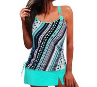 Maillot de Bain Femme 2 Pieces Shorty Tankini Gainant Sexy Tankini Femme Taille Haute Menstruel Natation Ete Bikini Sport Plage Marque Swimwear Vêtements Cadeau Femme(Vert Clair,XL)