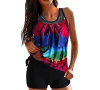Maillot De Bain Femme 2 Pieces Taille Haute Grande Taille Push Up Trikini Classique Gainant Bralette Natation Monokini Femme Raye Piscine A Volant Tankini Hawaii Bas