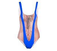 Maillot De Bain Femme Drole,Femme Sexy Maillots De Bain Coupe Haute Maillot De Bain Une Pièce Drôle Maillot De Bain Maillots De Bain Contrôle du Ventre Poitrine Cheveux 3D Imprimé Costume De Natation