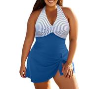 Maillot De Bain Femme Grande Taille Maillot De Robe Haut Haute Gainant Ventre Plat 1 Pièce Une avec Armature Trikini Maillots Shorty Été Forte Poitrine XL Curvy Anti UV Push Up Manche Longue Ultra