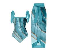 Maillot de Bain Femme Jupe Longue Ensemble Femme 2 Pièces Combinaison De Surf Femme Contrôle du Ventre Plat Protection Solaire Femme Grande Taille Swimsuit Sports Nautiques Femme Natation Plage