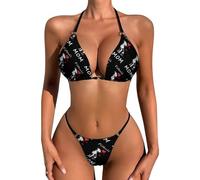 Maillot de Bain Femme Pitbull Mom, Ensemble Bikini Sexy Triangle String