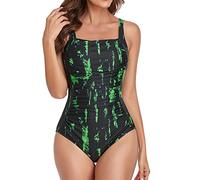 Maillot De Bain Femme Short Sexy Imprimé Bodycon Bikini Beach Maillots De Bain Dos Maillots De Bain (Black, XXL)