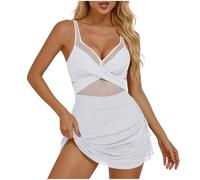 Maillot de Bain Femme Une Pièce Col V avec Coques sans Armature Effet Ventre Plat Empiècement Transparent Bretelles Silhouette Affinée Plage Piscine