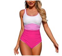 Maillot de bain femme ventre plat maillot de bain sexy push up rembourré une pièce maillot de bain adapté pour les bains de plage maillot de bain triangle col en V rayures fronces maillot de bain une