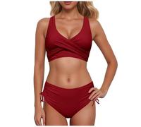 Maillot De Bain Femmes 2 Pieces Gainant Push Up Taille Haute Piscine Maille Elégant Amincissante Rembourré Monokini Bikini Tankini Haut Tankinis Swimsuit Deux Pièce Amaincissant Beachwear